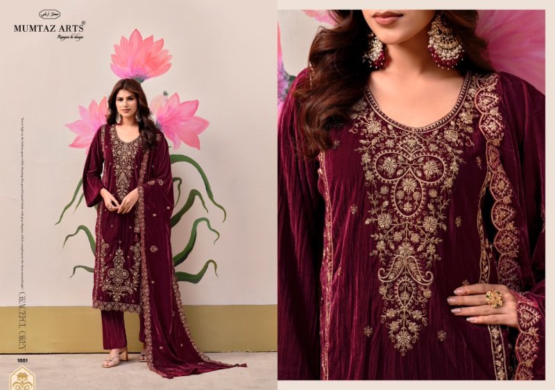 Gulabi Sapne By Mumtaz Arts Crush Velvet Designer Salwar Suits 